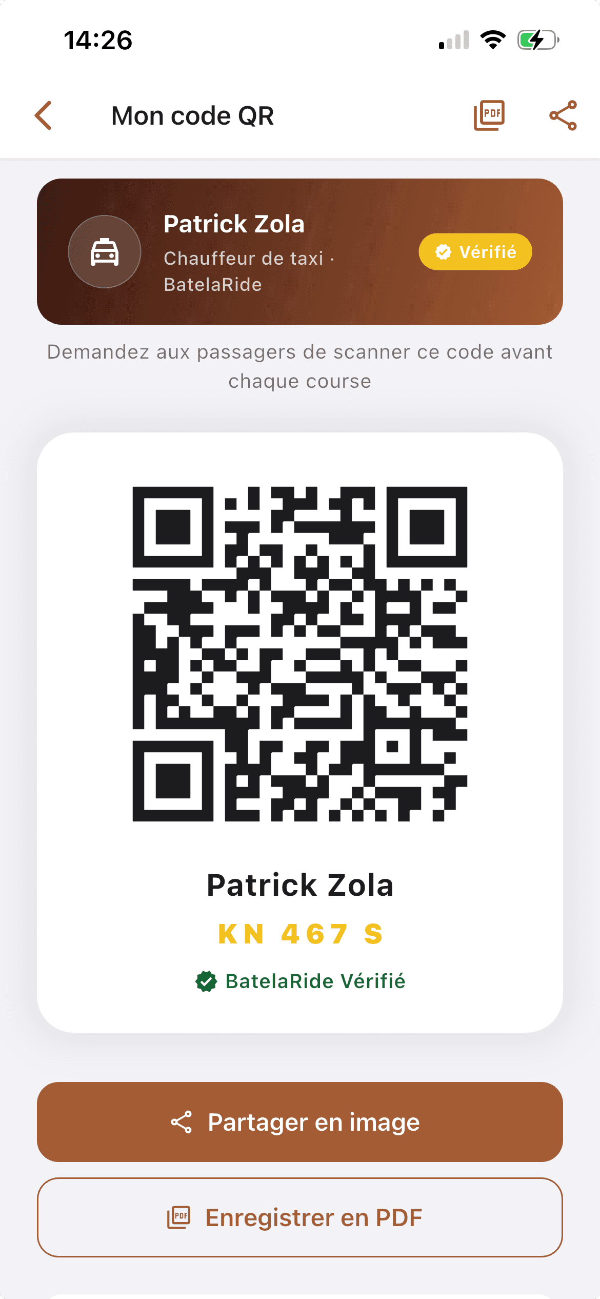 Profil QR de Patrick